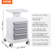 Load image into Gallery viewer, for Lab Clinic Hospital Salon Amocart 2/3/4/5 Tiers Lab Carts Lab Utility Cart Mobile Medical W/ ABS Material Rolling Cart
