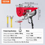 Charger l'image dans la visionneuse de galerie, Amocart 1320-2200 lbs Wireless Electric Hoist with 40ft Single Cable Lifting Height Steel Wire Winch for Garage Warehouse
