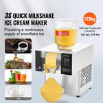 Succebuy Commercial Snowflake Ice Machine Stainless Steel Air Cooling System&Rapid Heat Dissipation for Bakery Cafe
