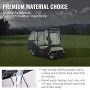 Charger l'image dans la visionneuse de galerie, Amocart Golf Cart Enclosure 420D Polyester Driving Enclosure with 4-Sided Transparent Windows 4 Passenger Club Car Cover
