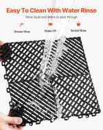 Amocart Interlocking Drainage Mat 12inx12in 12/24/40/50/55 Pcs Splicing Mats Non-Slip PP Drainage Floor Tile & Shower Mat