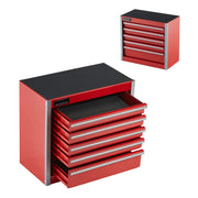 Load image into Gallery viewer, Amocart 5-Drawer 8.6in Metal Tool Box Red/Black Portable Small Tool Chest with PP Feet Pads for Garage Workshop Tools Storage
