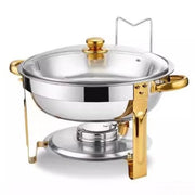 Charger l'image dans la visionneuse de galerie, Amocart 4 Pack Chafing Dish Buffet Set Stainless Steel Chafer w/4 Full Size Pan Round Catering Warmer Server for Party Banquets
