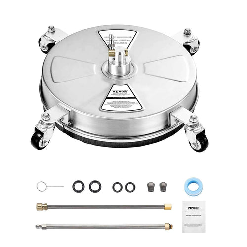SucceBuy Pressure Washer Surface Cleaner PE/Stainless Steel Pressure Washer Attachments with 4 Wheels for Concrete Patio Deck