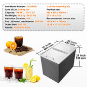 Charger l'image dans la visionneuse de galerie, Amocart Drop in Ice Chest Stainless Steel Ice Cooler Commercial Ice Bin with Sliding Cover Outdoor Kitchen Ice Bar
