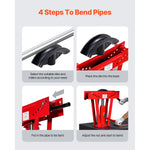 SucceBuy Hydraulic Pipe Bender 12 Ton Copper Exhaust Pipe Bending Machine with 6 Dies Heavy-Duty Pipe Tube Bender for Piping