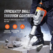 Charger l'image dans la visionneuse de galerie, Amocart Demolition Jack Hammer 1500W/2200W/3500W Jack Hammer Concrete Breaker Heavy Duty Electric Jack Hammer 2/4pcs Chisel
