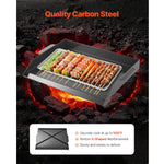 SucceBuy Carbon Steel Griddle Universal Flat Top Rectangular Plate Gas Grill Griddle for BBQ Grill Portable Family Cookware