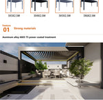 Aluminum Pergola Rainproof Electrically Adjustable Gazebo Electric Louvered Awning Outdoor Patio Sunshade