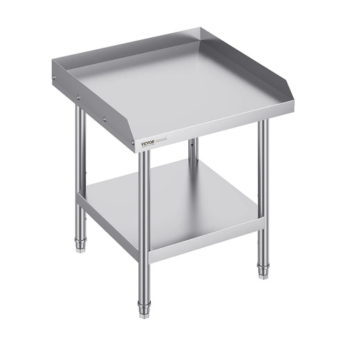 SucceBuy Stainless Steel Work Table Commercial Heavy Duty Food Prep Worktable with Adjustable Height for Restaurant Home Hotel