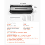Bild in Galerie-Viewer laden, Amocart 80Kpa 120W Electric Vacuum Sealer Machine 7-in-1 Wet Food Sealer with Free 10pcs Vacuum Bags for Kitchen Food Storage
