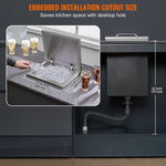 Amocart Drop in Ice Chest Stainless Steel Ice Cooler Commercial Ice Bin with Hinged Cover Outdoor Kitchen Ice Bar
