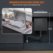 Charger l'image dans la visionneuse de galerie, Amocart Drop in Ice Chest Stainless Steel Ice Cooler Commercial Ice Bin with Hinged Cover Outdoor Kitchen Ice Bar
