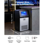 Amocart 80lbs-440lbs/24H Commercial Ice Maker Machine Stainless Steel Ice Maker with LED Display & Self-Cleaning for Bar Home