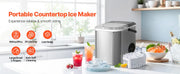 Bild in Galerie-Viewer laden, Amocart Countertop Ice Maker 9 Cubes Ready in 6 Mins 26lbs in 24Hrs Self-Cleaning Portable Ice Maker with Ice Scoop and Bask
