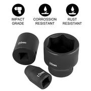 Bild in Galerie-Viewer laden, Amocart 1/2In 26Piece Impact Socket Set Impact Sockets Shallow Socket 6-Point Sockets 1/2 Inches Drive Socket Set Impact Metric
