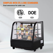 Bild in Galerie-Viewer laden, Amocart Refrigerated Display Case Countertop Pastry Display Case Lighting TURBO Cooling FrostFree AirCooling Rear Sliding Door
