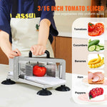 Amocart Tomato Slicer 3/16 inch Tomato Cutter Slicer Stainless Steel Heavy Duty Tomato Slicer Machine, Manual Tomato Slicer