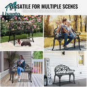 Load image into Gallery viewer, Amocart Outdoor  Wooden Metal Garden for Outdoors 480 lbs Load Capacity Bench Outdoor Garden Park
