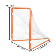 Charger l'image dans la visionneuse de galerie, Amocart 4/6FT Lacrosse Goal Small Kids Folding Portable Iron Frame Backyard Training Equipment For Youth Training Orange
