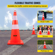 Charger l'image dans la visionneuse de galerie, Amocart Tools Safety Cones 12"x28" High Visibility PVC Orange Traffic Cones with Heavy-Duty Base Used for Traffic Road Control
