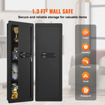 Amocart Tall Wall Safe 3/4-Tier Hidden Wall Safe w/ Keypad Q235 Cold-Rolled Steel In Wall Safe for Money Jewelry Passport Home
