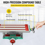 Amocart Milling Working Table 17.7x6.7 In 2 Axis 4 Ways Move, Multifunction Milling Working Table for Milling Drilling Machine