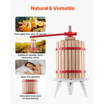 SucceBuy 4.75 Gal/18L Fruit Wine Press Solid Wood Basket w/ 8 Blocks Heavy Duty Manual Juice Maker with Handle for Kitchen Home