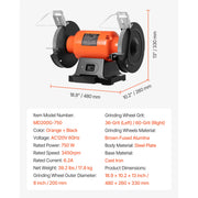 Load image into Gallery viewer, Amocart Bench Grinder 8-inch Single Speed Bench Grinder with Induction Motor Adjustable Eye Shield for Fast Sharpening Grinding
