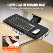 Bild in Galerie-Viewer laden, Amocart Keyboard Tray under Desk Adjustable Height &amp; Angle Keyboard Tray Slide out &amp; Holder for Typing in Home and Office Work

