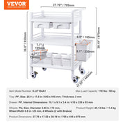 Load image into Gallery viewer, for Lab Clinic Hospital Salon Amocart 2/3/4/5 Tiers Lab Carts Lab Utility Cart Mobile Medical W/ ABS Material Rolling Cart
