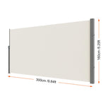 SucceBuy Retractable Side Awning Outdoor Privacy Polyester Water-proof Retractable Patio Screen UV 30+ Room Divider Wind Screen