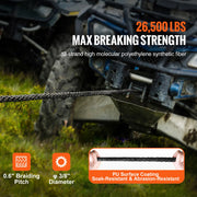 Bild in Galerie-Viewer laden, 26500/32000Lbs Synthetisches Windenseil LKW Boot Ersatzseil Kabelseil mit geschmiedetem Haken ATV Auto Outdoor Zubehör
