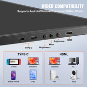 Bild in Galerie-Viewer laden, Amocart 18.5 inch 1080P IPS Extended Swivel Portable Monitor for USB-C/USB-A/Mini HDMI Port with Mac/Wins/Android/Switch/PS5
