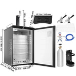 SucceBuy 152L Stainless Steel Kegerator for Home Brewing Dual Tap Draft Beer Dispenser with Adjustable Faucet Regulator and