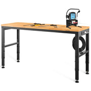 Bild in Galerie-Viewer laden, Amocart 2000 lbs Adjustable Garage Workbench 48/61" L x 20" W Work Table with 28.3"-38.1" Height &amp; Hardwood Top for Office Home
