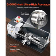 Charger l'image dans la visionneuse de galerie, Amocart 8x16in 550W Benchtop Lathe Machine Variable Speed &amp; 0.0003in Spindle Accuracy Metal Gear for Processing Precision Parts
