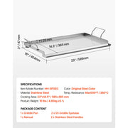 Bild in Galerie-Viewer laden, Amocart Stainless Steel Griddle Flat Top Rectangular Plate Grill-Top Griddle Pan Gas Grill Griddle for BBQ Portable Cookware
