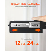 Load image into Gallery viewer, Amocart 13in/22in Under Desk Drawer Slide Out Desktop Storage Box Mounted Pullout Undertable Drawer Organizer for Office Home
