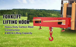 Amocart Forklift Lifting Hoist Swivel Hook Mobile Crane 4400 lbs 2 Ton Lift Mobile Crane Attachments for Garage Workshop