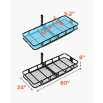 SucceBuy Hitch Cargo Carrier with Nighttime Reflective Reminder Folding Hitch Mount Cargo Carrier with Hitch Stabilizer for SUV