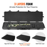Charger l'image dans la visionneuse de galerie, Amocart Rifle Hard Case Portable Long Gun Storage Suitcase W/ 2 Casters Shockproof &amp; Waterproof Airsoft Rifle Protective Case
