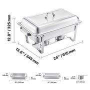 Load image into Gallery viewer, Amocart 8 Qt 4 Pack Chafing Dish Buffet Set Stainless Steel Chafer with 2 Full Size and 4 Half Size Pans Catering Warmer Server
