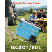 Charger l'image dans la visionneuse de galerie, Amocart 12 Volt Car Refrigerator 60L/78L Car Fridge Portable Electric Cooler with Wheels and Handle for Outdoor Camping Travel
