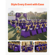 Load image into Gallery viewer, SucceBuy 50 Pcs Purple Chair Covers Polyester Spandex Chair Cover Stretch Slipcovers for Wedding Party Flat-Front Chair Covers
