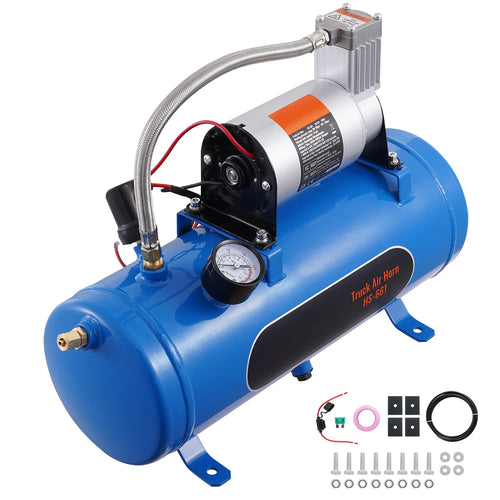 Amocart 12V Air Compressor with Tank 3/6L Train Horn Air Compressor 120psi Air Compressor System for Train Horn/Inflating Tire