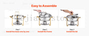 Charger l'image dans la visionneuse de galerie, SucceBuy 4 Pack Chafing Dish Buffet Set Stainless Steel Chafer w/4 Full Size Pan Round Catering Warmer Server for Party Banquets
