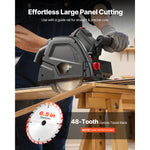 SucceBuy Track Saw 6-1/2-Inch Plunge-Cut Circular Saw Kit 2.16 in Cutting Depth for Wood Plastic, Guide Rail Not Included Black
