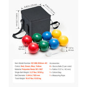 Charger l'image dans la visionneuse de galerie, Amocart Bocce Ball Set 8 Resin Balls with Pallino Carry Bag and Measuring Rope Multi Color for Beach Lawn and Backyard Games
