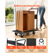 Bild in Galerie-Viewer laden, Amocart 700 lbs 2 Tier Foldable Heavy Push Cart Dolly Platform Hand Truck with Wheels Moving Flatbed Cart for Warehouse Garage
